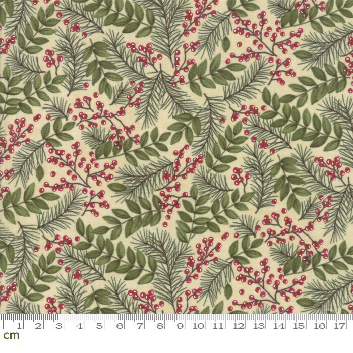 【Moda モダ】Winter Manor(ウィンター マナー)-6772-12(2C-05) ベージュ系 グリーン系 緑色 植物柄 ク..