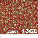 【Moda モダ】Sparkle and Shine Glitter-33605-13GL(メタリック加工)(グリッター加工)(2A-02) クリスマス レッド系 赤 植物柄 コットン100% シーチング【10cm単位販売】(3)