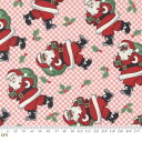 【Moda モダ】Holly Jolly-31180-15(2E-06) レッド系 ホワイト系 グリーン系 ピンク系 サンタ サンタクロース 植物柄 クリスマス コットン100% シーチング【10cm単位販売】