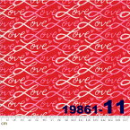 【クーポン最大500円OFF！】Love Grows-19861-11(M-02) ホワイト系 レッド系 ピンク系 ハート柄 バレンタイン かわいい コットン100％ シーチング【10cm単位販売】