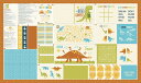 【Moda モダ】Stomp Stomp Roar-パネル(1P 約 150×92cm)-20826-11(2A-07) ブラウン系 ホワイト系 グリーン系 恐竜柄 仕掛け 布絵本 おもちゃ ベビーグッズ コットン100% シーチング(3)