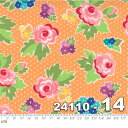 【Moda モダ】Love Lily-24110-14(2B-01) オレンジ系 ピンク系 花柄 星柄 バレンタイン かわいい ポップ コットン100% シーチング【10cm単位販売】