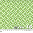 【Moda モダ】Love Lily-24114-16(2B-01) グリーン系 ホワイト系 モザイク柄 タイル柄 記号柄 ドット柄 ハート バレンタイン かわいい コットン100% シーチング【10cm単位販売】