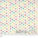 【Moda モダ】Love Lily-24115-11(2B-01) レッド系 ピンク系 グリーン系 ブルー系 イエロー系 ホワイト系 カラフル 記号柄 ドット柄 ハート バレンタイン かわいい コットン100% シーチング【10cm単位販売】