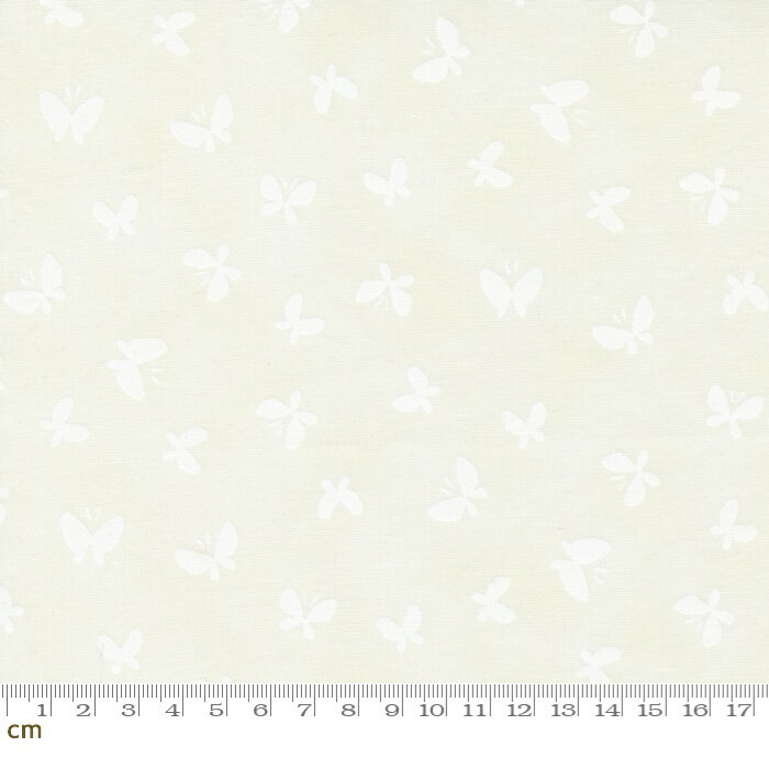 Jolie-33696-11(3F-17) ホワイト 蝶柄 ラッカープリント ファンシー コットン100％ シーチング
