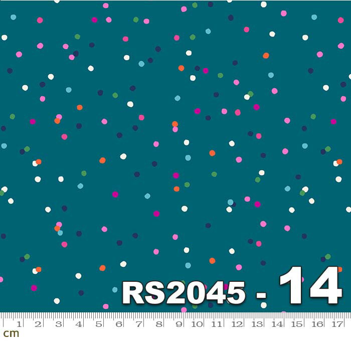 Birthday-RS2045-14(2A-02)ブルー カラフル ドット ポップ Ruby Star ルビースター コットン100％ シーチング
