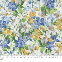【Moda モダ】Summer Breeze 2023-33681-11(2A-05) ホワイト 花柄 水仙 水彩風 ボタニカル コットン100% シーチング【10cm単位販売】