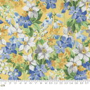 【Moda モダ】Summer Breeze 2023-33681-12(2A-05) イエロー 花柄 水仙 水彩風 ボタニカル コットン100% シーチング【10cm単位販売】