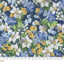 【Moda モダ】Summer Breeze 2023-33681-16(2A-05) ネイビー 花柄 水仙 水彩風 ボタニカル コットン100% シーチング【10cm単位販売】