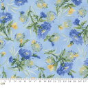 【Moda モダ】Summer Breeze 2023-33682-14(2A-05) ブルー 花柄 タンポポ 水彩風 ボタニカル コットン100% シーチング【10cm単位販売】