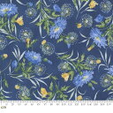 【Moda モダ】Summer Breeze 2023-33682-16(2A-05) ネイビー 花柄 タンポポ 水彩風 ボタニカル コットン100% シーチング【10cm単位販売】