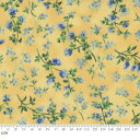 【Moda モダ】Summer Breeze 2023-33683-12(2A-05) イエロー 小花柄 デルフィニウム 水彩風 ボタニカル コットン100% シーチング【10cm単位販売】