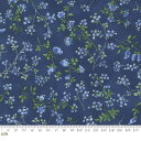 【Moda モダ】Summer Breeze 2023-33683-16(2A-05) ネイビー 小花柄 デルフィニウム 水彩風 ボタニカル コットン100% シーチング【10cm単位販売】