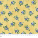 【Moda モダ】Summer Breeze 2023-33684-12(2A-05) イエロー 小花柄 薔薇 ミヤコワスレ 水彩風 ボタニカル コットン100% シーチング【10cm単位販売】