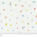 【Moda モダ】Delivered With Love-25133-11(2A-06) ホワイト系 カラフル 動物柄 蜂 ゾウ ウサギ ネズミ ファンシー コットン100% シーチング【10cm単位販売】
