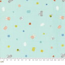 【Moda モダ】Delivered With Love-25133-14(2A-06) ライトブルー カラフル 動物柄 蜂 ゾウ ウサギ ネズミ ファンシー コットン100% シーチング【10cm単位販売】