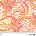 【Moda モダ】Kiamesha-11851-13(2E-02) コーラルピンク 花柄 ポップ コットン100% シーチング【10cm単位販売】