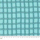 【Moda モダ】Picnic Pop-22433-14(2E-09) ブルー アクア チェック柄 コットン100% シーチング【10cm単位販売】