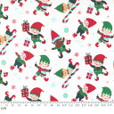 【Moda モダ】Hello Holidays-35371-11(2B-04) ホワイト系 クリスマス柄 キャラクター柄 エルフ 妖精 コットン100% シーチ...
