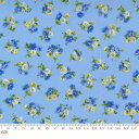 【Moda モダ】Summer Breeze 2021-33613-15(2A-02) ブルー系 青色 水色 花柄 コットン100% シーチング【10cm単位販売】