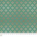 【Moda モダ】Elixir-RS0045-14M(メタリック加工)(2E-07) グリーン系 エメラルドグリーン ドット柄 水玉 メタリック加工 コットン100% シーチング【10cm単位販売】