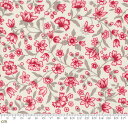 【Moda モダ】My Summer House-3041-11(2E-06) ベージュ系 レッド系 花柄 つる草模様 コットン100% シーチング【10cm単位販売】