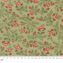 【Moda モダ】A Christmas Carol-44358-14(2B-06) グリーン系 植物柄 小花柄 リーフ柄 葉っぱ クリスマス柄 コットン100% シーチング【10cm単位販売】