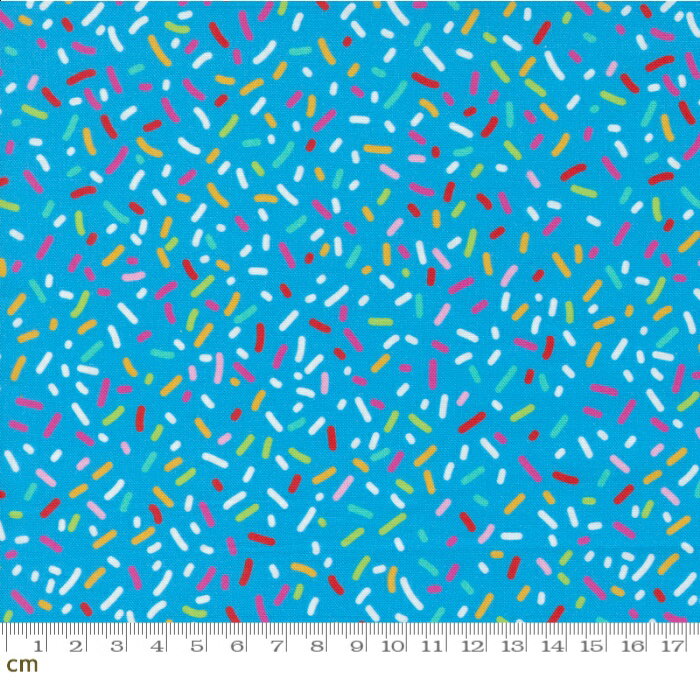 【Moda モダ】Snack Shack-11947-21(3B-07) ライトブルー系 マルチカラー カラフル モチーフ柄 80年代 レトロ アメリカンモチーフ ポップ アメカジ コットン100% シーチング【10cm単位販売】