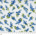 【Moda モダ】Wildflowers 2024-33775-11(2B-09) 花柄 ブルーボネット デルフィニウム ホワイト リアルタッチ ボタニカル柄 フローラル 春 夏 自然 パッチワーク コットン100% シーチング 110cm幅【10cm単位販売】(3)