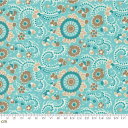 【Moda モダ】Sunday Brunch-30751-13(2A-05) ペイズリー風 花柄 アーチ柄 ドット スカイブルー ハンドメイド シーチング コットン100% シーチング 110cm幅【10cm単位販売】(3)