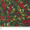 【Moda モダ】Pine Valley-30740-14(2B-05) グリーン 緑 植物柄 南天の実 Xmas クリスマス かわいい プリント コットン10...