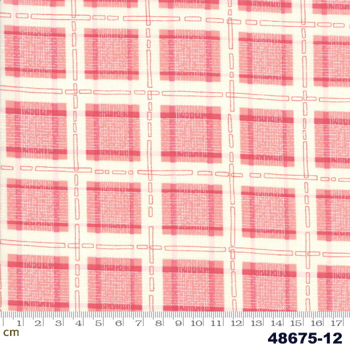 【Moda モダ】Abby Rose-48675-12(2E-02) ホワイト系 ピンク系 チェック柄 コットン100％ シーチング【..