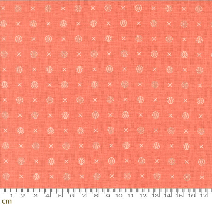 【Moda モダ】Abloom-29215-22(3A-02) ドット柄 水玉 星 オレンジ コットン100％ シーチング 110cm幅【10cm単位販売】