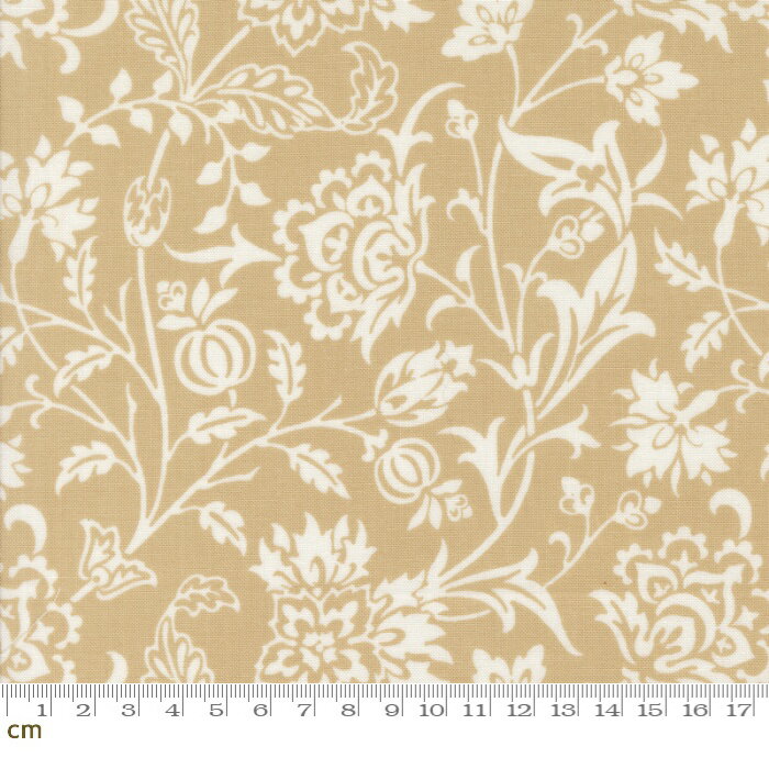 Rakuten - 【Moda-k モダ】Agatha Road-35410-14(3A-04) 花柄 植物柄 蔓 ベージュ ハロウィン シーチング 110cm幅 ハンドメイド パッチワーク