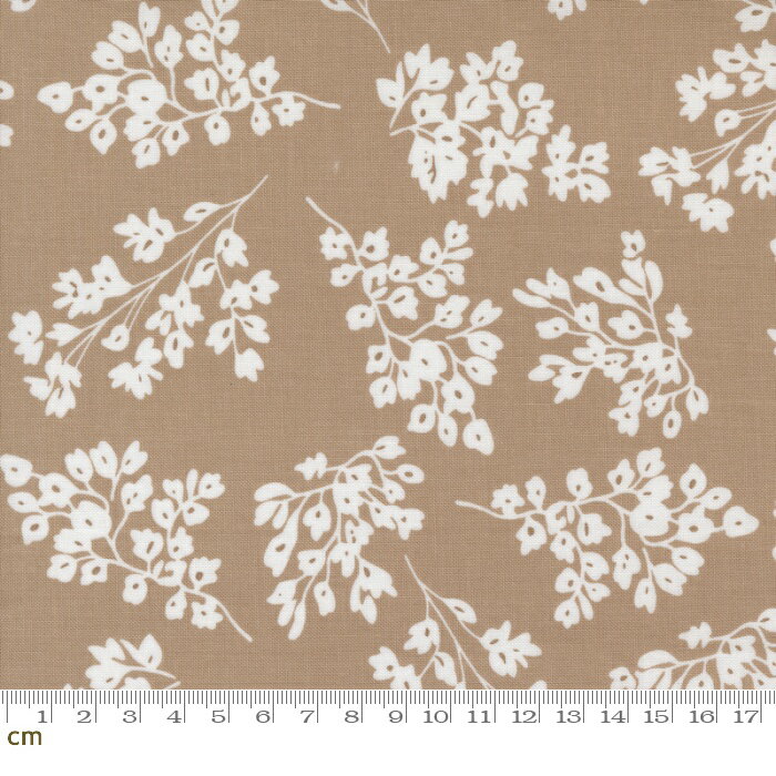 Rakuten - 【Moda モダ】Botany-11555-13(3A-01) ブラウン 植物柄 シンプル おしゃれ 大柄 大きめ柄 コットン100％ シーチング 110cm幅【10cm単位販売】