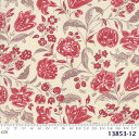 【Moda モダ】Chafarcani-13853-12(2D-01) ベージュ系 レッド系 花柄 植物柄 フレンチジェネラル コットン100% シーチング ruby star ルビースター【10cm単位販売】(3)