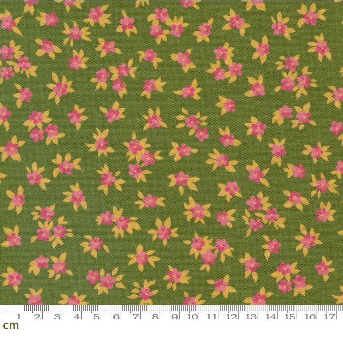 【Moda モダ】Chelsea Garden-33749-18(2E-06) グリーン 小花柄 ボタニカル コットン100% シーチング【..
