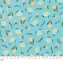 【Moda モダ】Clover Hollow-37551-18(2A-02)花柄 植物柄 ブルー系 コットン100% シーチング 110cm幅【10cm単位販売】