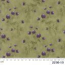 【Moda モダ】Clover Meadow-2230-13(2D-03) 植物 ボタニカル アカツメグサ グリーン系 ブラウン系 パープル系 コットン100% シーチング【10cm単位販売】