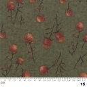 【Moda モダ】Country Charm-6792-15(2C-02)グリーン系 モスグリーン 草花 植物 コットン100% シーチング【10cm単位販売】