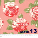 【Moda モダ】Early Bird-55190-13(2C-03) ピンク 桃色 赤 花柄 薔薇 コットン100% シーチング【10cm単位販売】