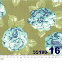 【Moda モダ】Early Bird-55190-16(2C-03) グリーン系 萌黄色 水色 花柄 薔薇 コットン100% シーチング【10cm単位販売】