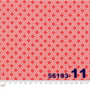 【Moda モダ】Early Bird-55193-11(2C-03) レッド系 赤 ホワイト系 白 幾何学 チェック コットン100% シーチング【10cm単位販売】