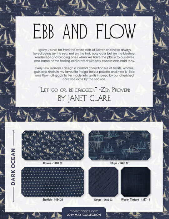 【Moda モダ】Ebb and Flow-1480PP 約12.7×12.7cm(42枚) ネイビー系 ブルー系 アイ...