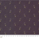 【Moda モダ】Garden Gatherings-49175-27(2E-07) 小花柄 チェック柄 パープル系 ベージュ系 シーチング【10cm単位販売】