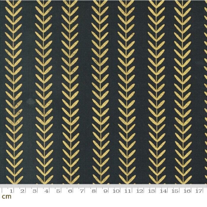 【クーポン最大500円OFF！】Gilded-11535-16M(メタリック加工)(3F-16) ブラック系 イエロー系 ゴールド ストライプ柄 リーフ柄 メタリ..