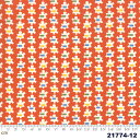【Moda モダ】Good Times-21774-12(2D-03)記号柄 オレンジ系 moda fabrics コットン100% シーチング 110cm幅【10cm単位販売】