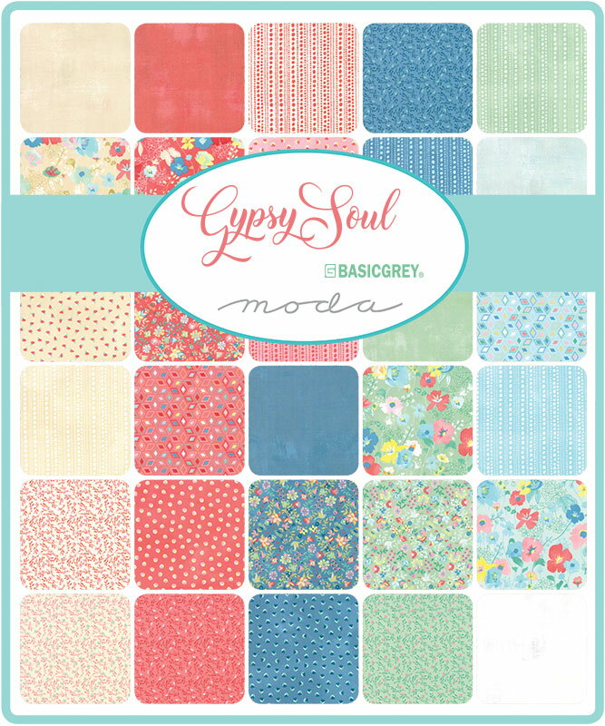 【Moda モダ】Gypsy Soul-30621-16(2D-01) 花柄 植物柄 鳥柄 動物柄 グリーン系 ブルー系 レッド系 コットン100％ シーチング【10cm単位販売】 2