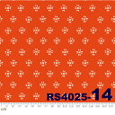 【Moda モダ】Heirloom-RS4025-14(2E-05) オレンジ 幾何学柄 ポップ 木版風 ruby star ルビースター 綿カス残し コットン100% シーチング【10cm単位販売】(3)