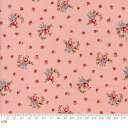 【Moda モダ】Hollyhocks And Roses-3052-17(2B-09) ピンク 小花柄 アンティーク柄 おしゃれ コットン100% シーチング 110cm幅【10cm単位販売】